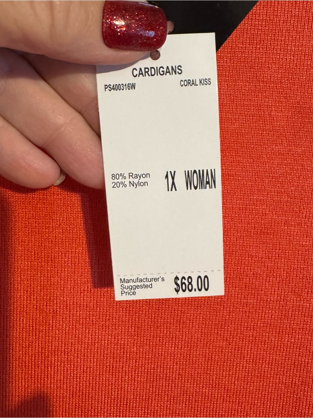 NWT Coral Button-Front Cardigan Plus: 1X #11 - Picture 12 of 12